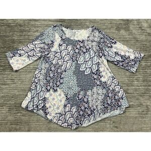 Star Vixen‎ Top Womens 2X Multicolor Floral Polyester Blend Casual